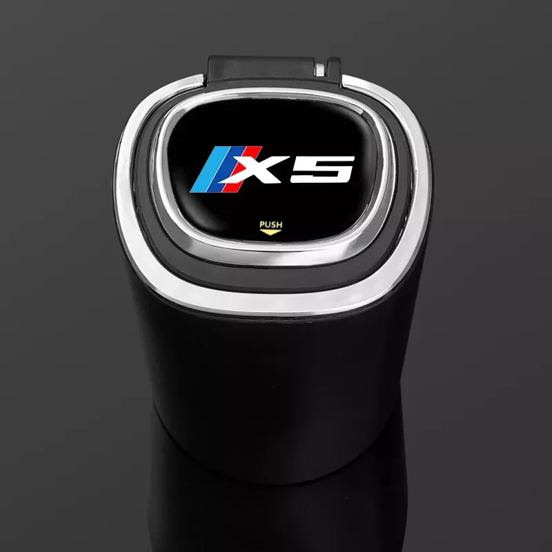

For Bmw X1 X2 X3 X4 X5 X6 X7 X8 Car Accessories 4S High-end Car Ashtray LED Ligh Alloy Ash Tray Portable Ashtray with Car logo