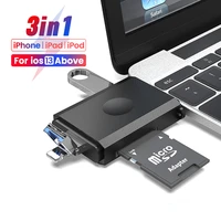 3in1 otg adapter for iphone 13 ipad usb sd tf memory card reader for huawei xiaomi samsung data converter for window xp7810