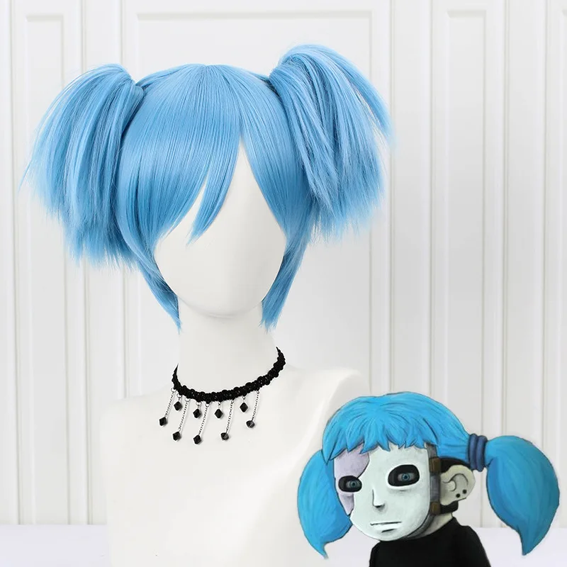 

Парик для косплея из синтетических волос, термостойкий голубой, для Хэллоуина, для девочек, для ролевых игр