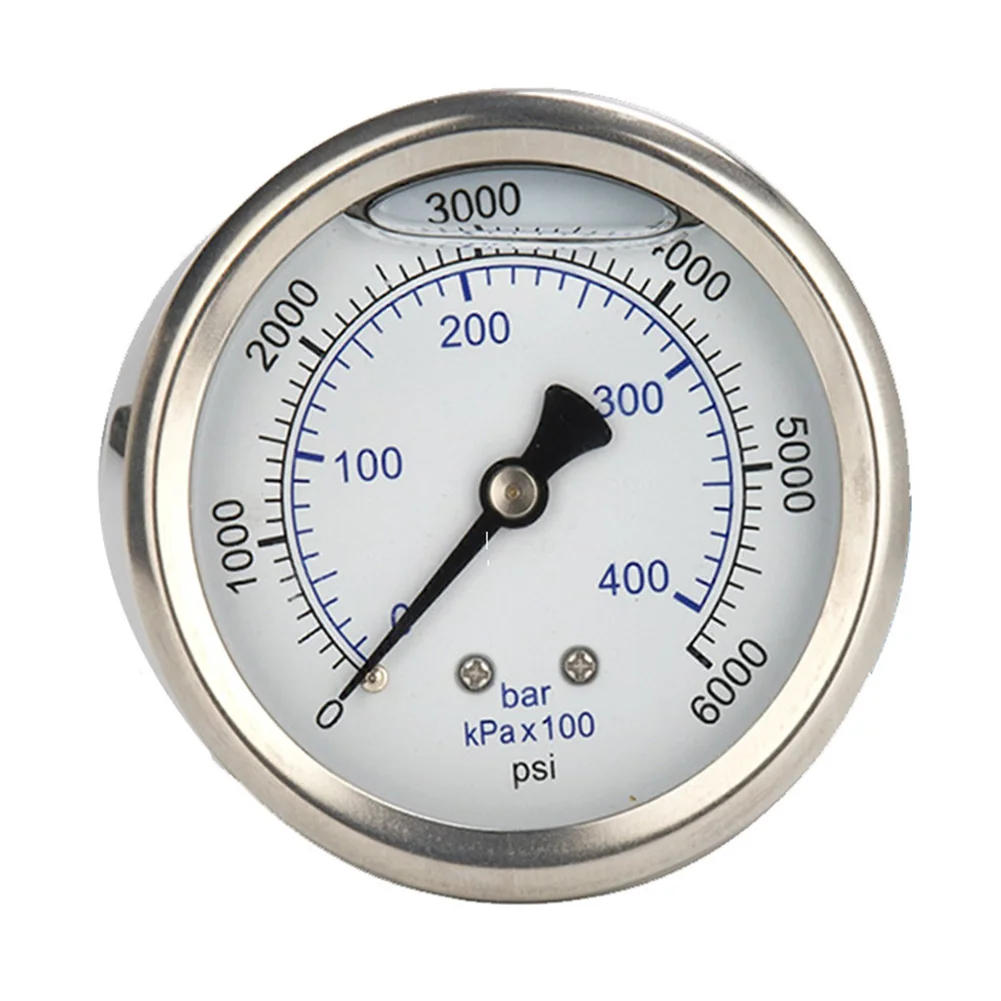 

M14x1.5 Thread Pressure Washer Pressure Gauge 0-400 Bar 6000 Psi Metal D2.5inch For High Pressure Cleaning Machine