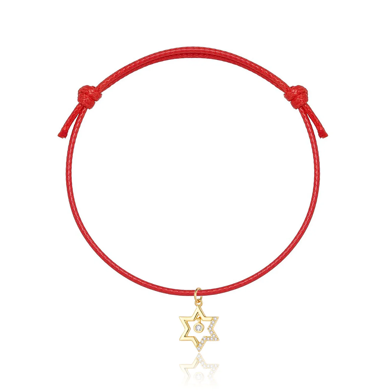 Камни CZ шестиконечная еврейская звезда Давида браслет-подвеска женский