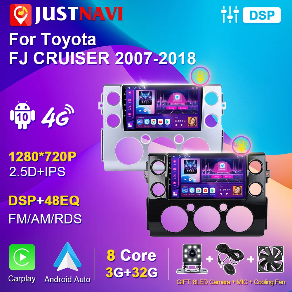 

Car Radio Stereo with IPS Display Multimedia Video Player Navigation GPS for Toyota FJ CRUISER 2007-2018 2din Autoradio Carplay