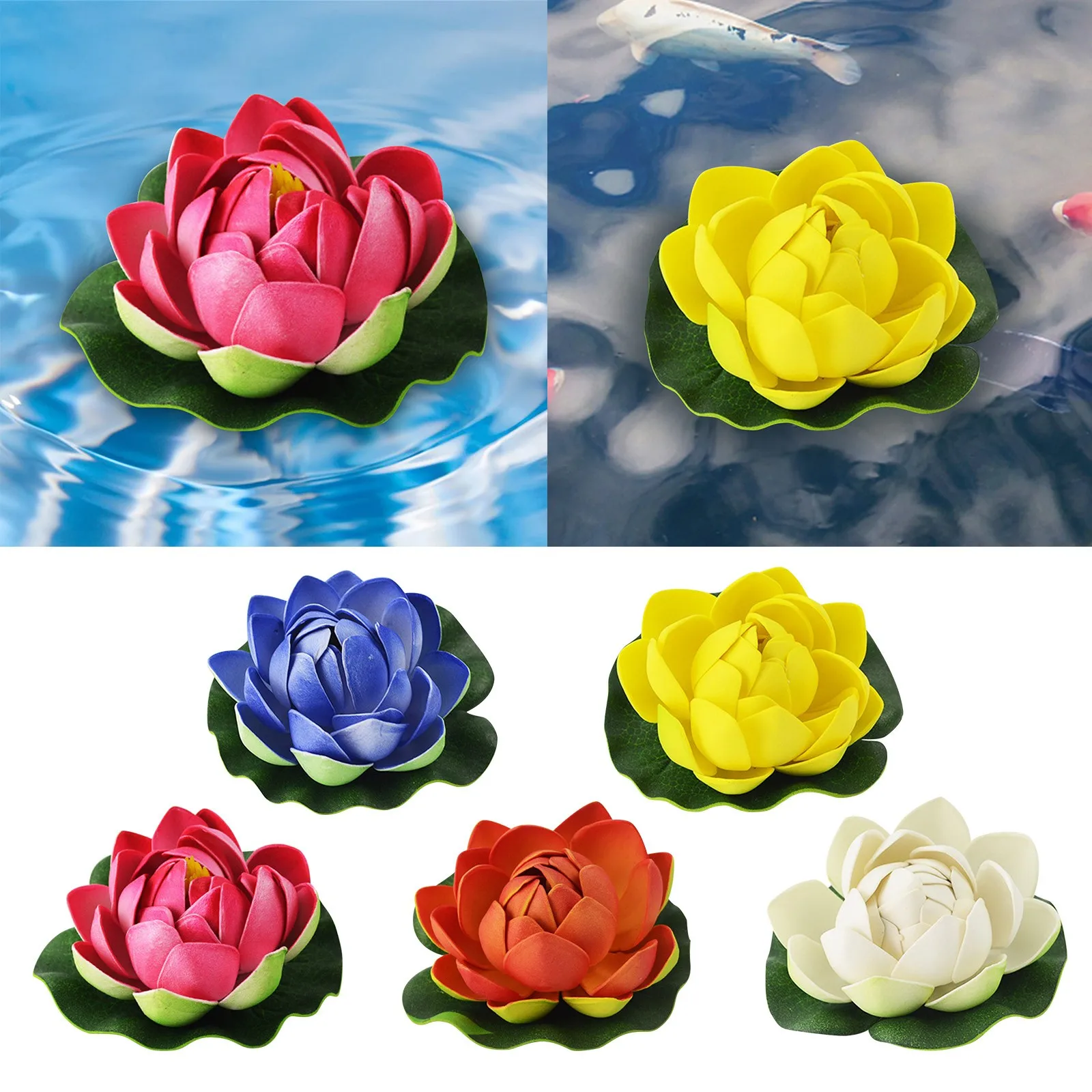 Zinnia Artificial Flowers Water Lily, Canopy, Pond, Fish Pond, Floating Decoration Props, Live Christmas Centerpieces for Tables