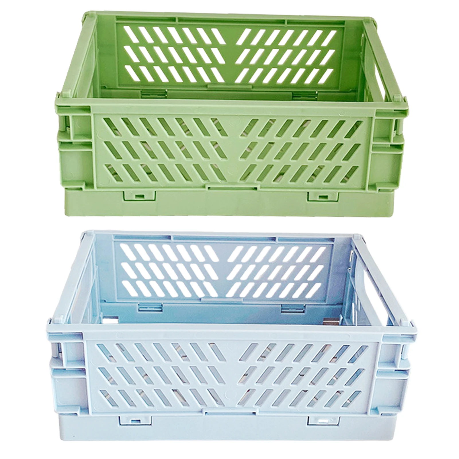 

2pcs School Kitchen Pen Holder Stackable Mini Foldable Space Saving Portable Stationery Desk Organizer Storage Basket Office