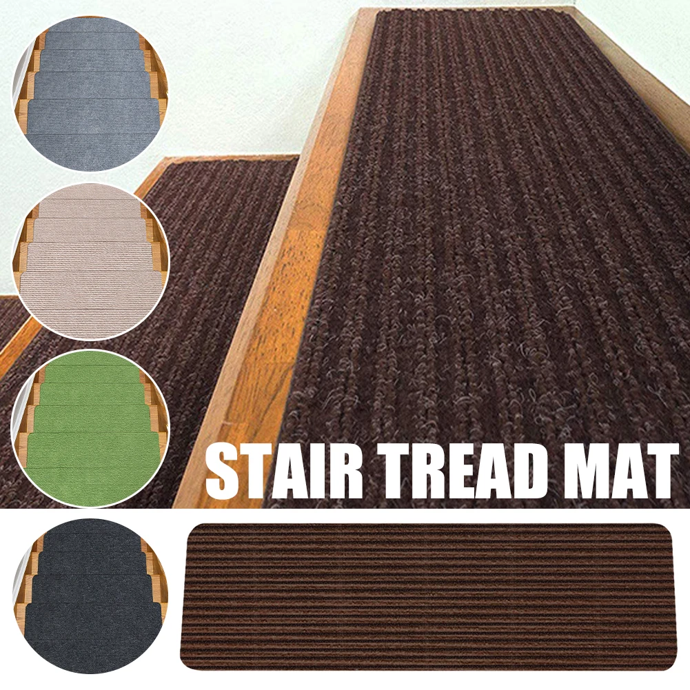 

76*20cm Stair Tread Carpet Mats Anti-Slip Stepping Mat Self Adhesive Floor Mat Water Absorbing Protection Pad Machine Washable