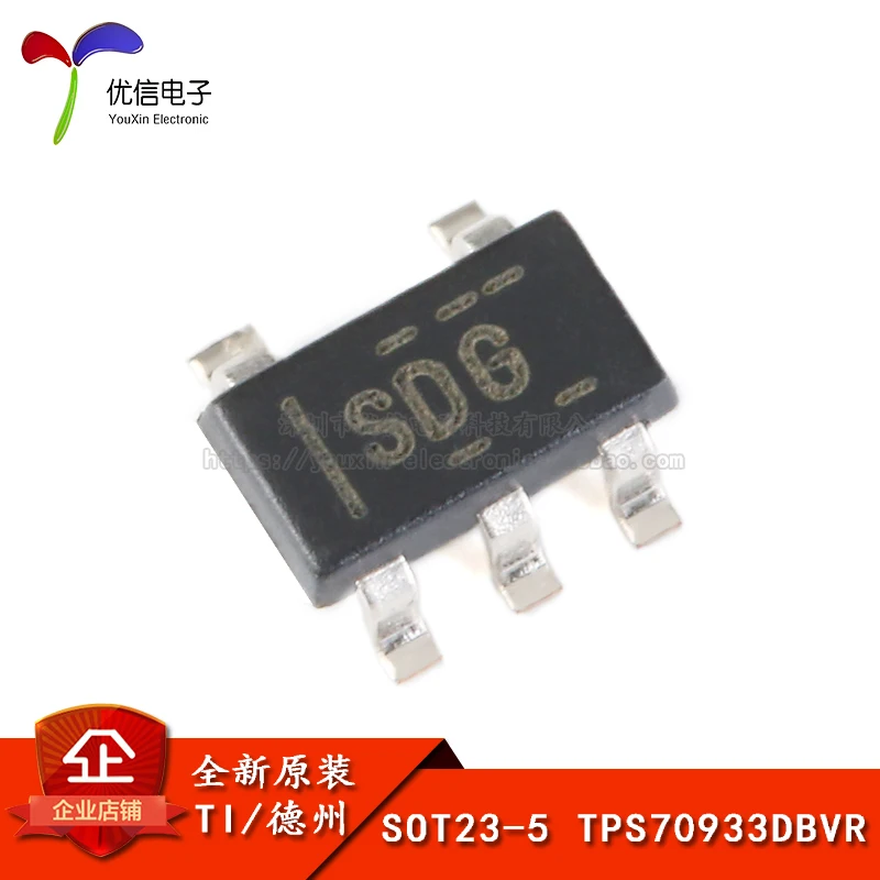 

Original and genuine TPS70933DBVR SOT23-5 3.3V 150mA low dropout linear regulator chip