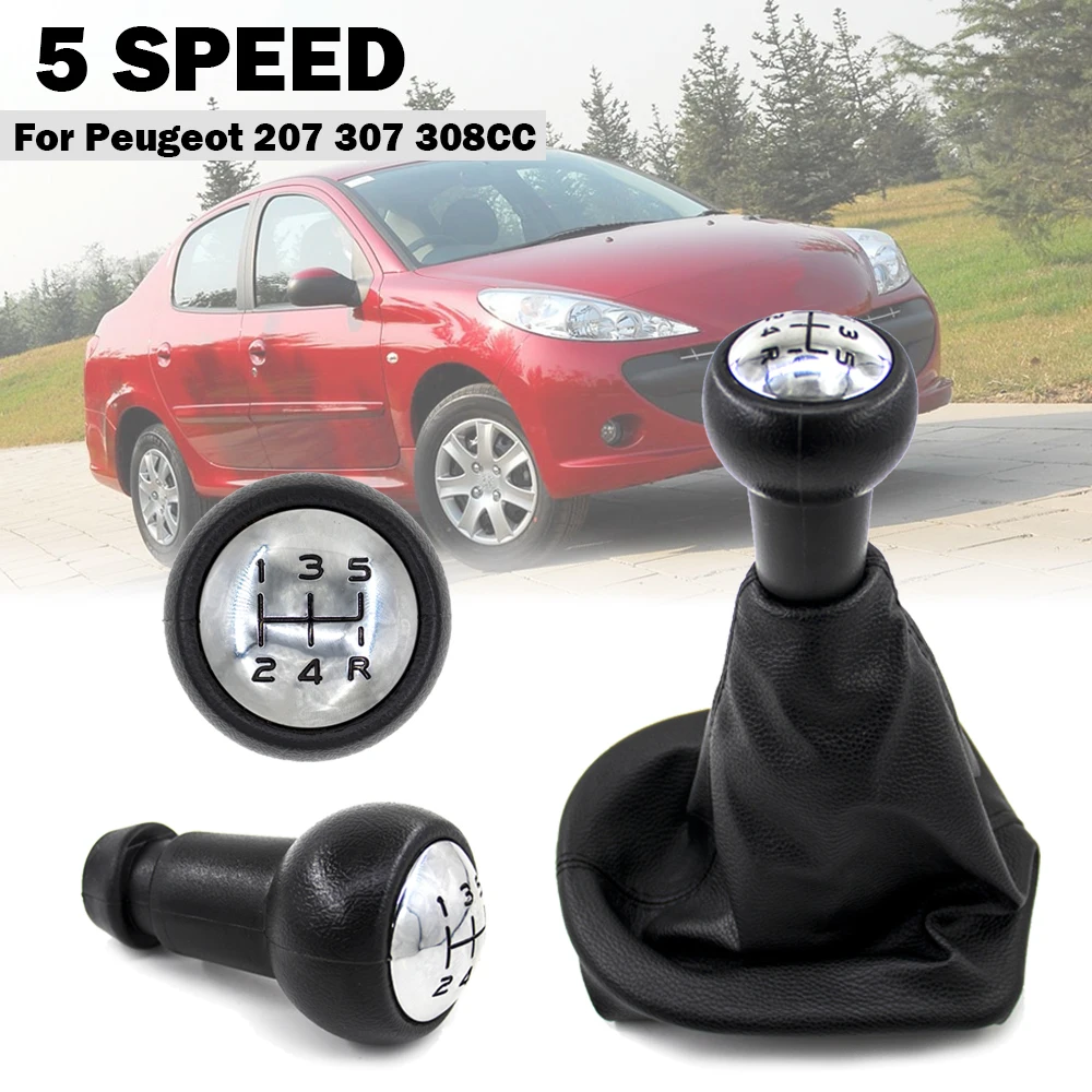 

5 Speed Gear Shift Knob Lever Stick Gaiter Boot Handball Cover Dust Anti-dust Cover For Peugeot 207 307 308 CC Car Accessories