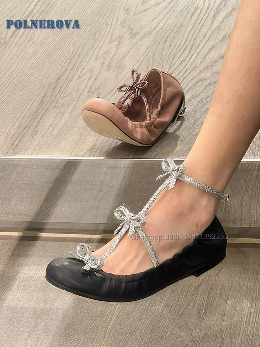 Туфли-лодочки женские с бантом круглым носком квадратным каблуком и пряжкой