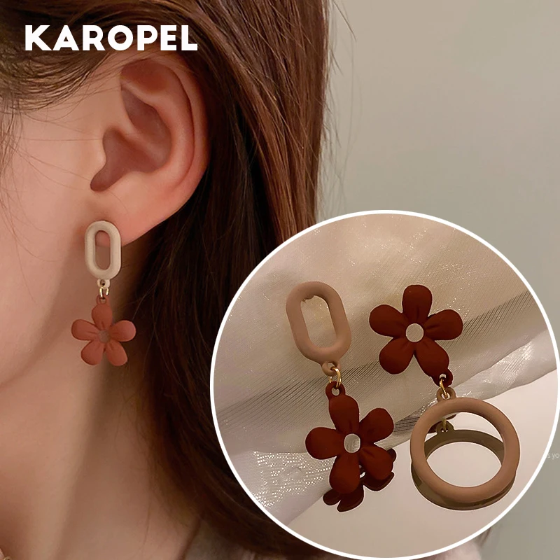 

Женские акриловые серьги с граффити, разноцветные висячие серьги с геометрическим рисунком, уникальные ювелирные украшения, 2021