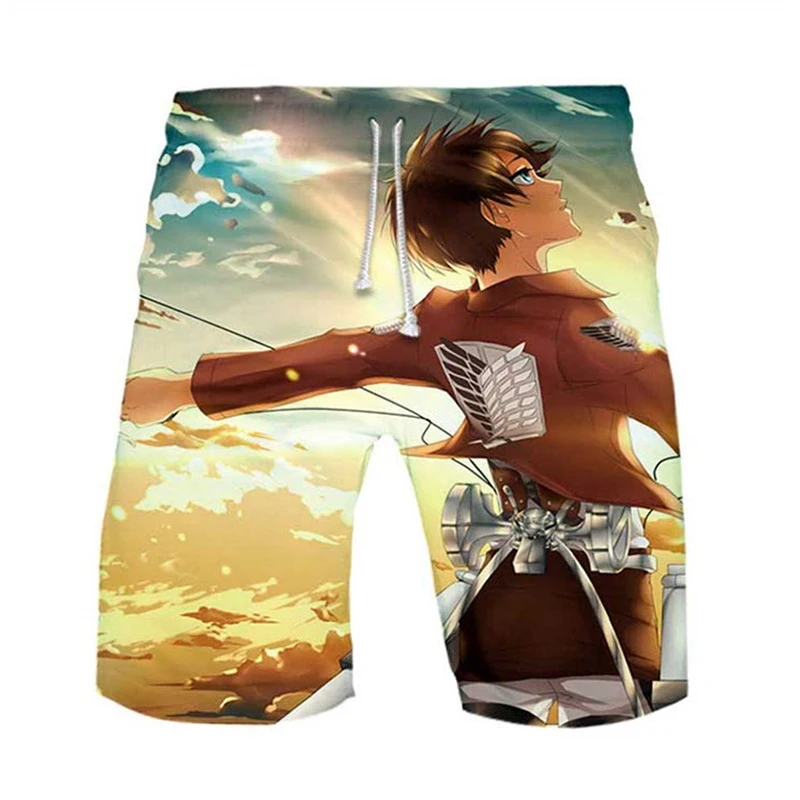 

Модные пляжные шорты с 3D рисунком аниме атака на Титанов манга Микаса · Акерман графические шорты для мужчин Гавайские плавки
