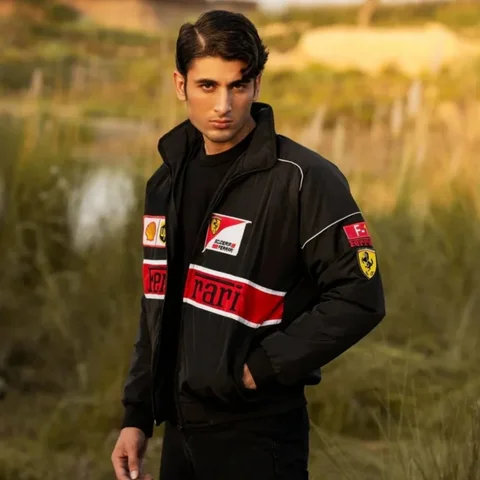 イタリア製　フェラーリ　防水コート　Ferrari バイク　スノーウエア　XL FERRARI フェラーリ ナイロンジャケット ベンチコート ロングコート L