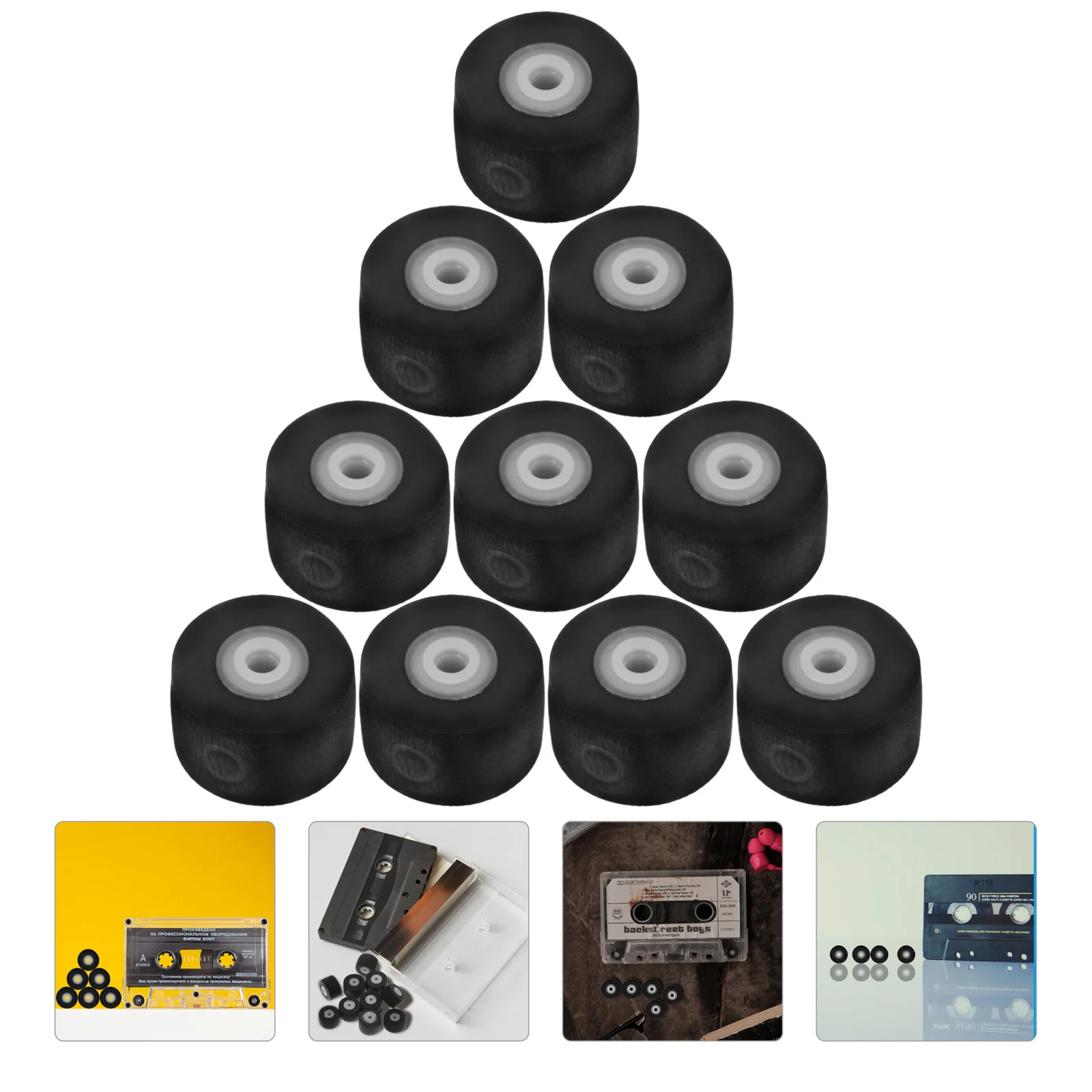 

10 Pcs Bearing Wheel Cassette Tape Recorder Tape Pinch Roller Pressure Wheel Audio Parts Plastic Pinch Roller Recorder