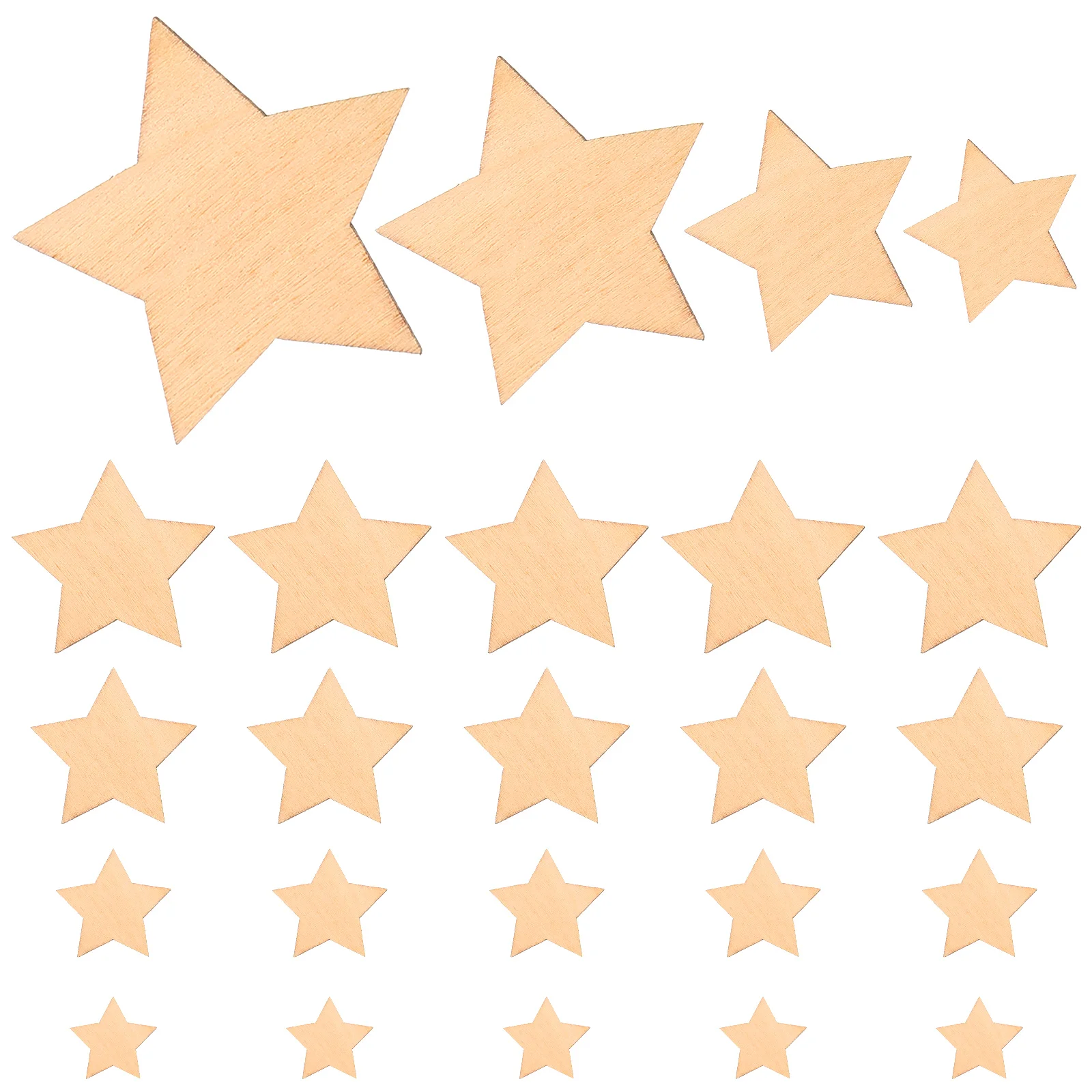 

100 PCS House Ornaments Star Cutouts Nativity Ornaments White Stars Crafts Nativity Crafts Unfinished Wooden Pieces