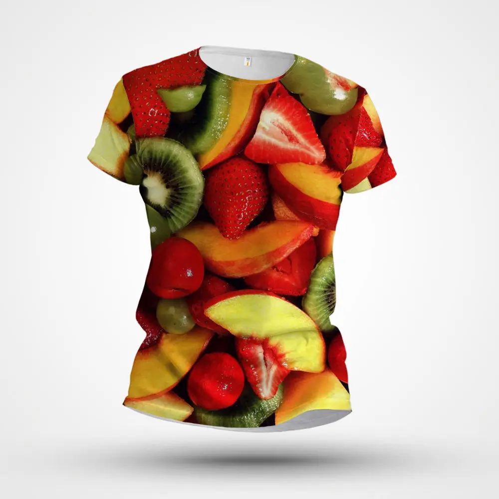 

2023 Men Casual T Shirt 3d Print Short Sleeve Tee Tops Summer Fashion Fruit print Male Pullover Tops