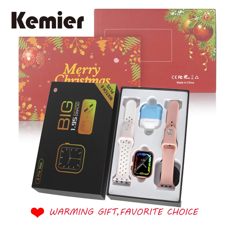 

Kemier X8 Pro Max Watch Series 7 For Christmas Gift 1/2/3/5/7 pcs Wholesale Dropshipping Smart Watch With Free TWS Earphones