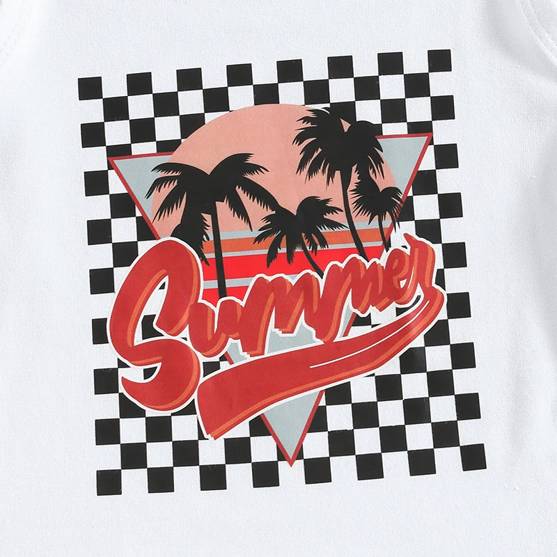 Комплект для маленьких мальчиков из 2 предметов майка с принтом и шорты