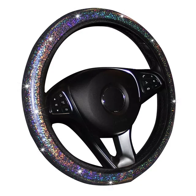 

Bling Car Steering Wheel Cover Universal 37-38cm Steering-wheel Protector Case for Women Girls Auto Styling Accessories