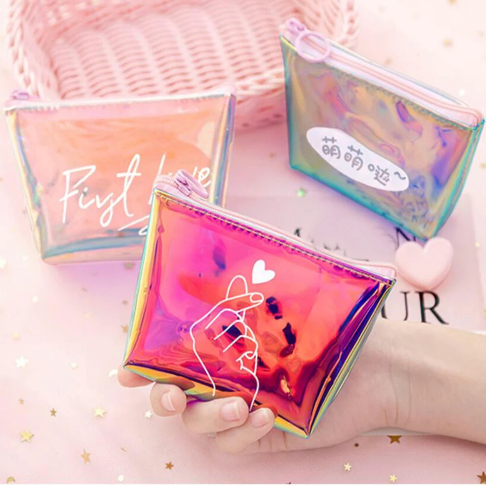 

Transparent Women Coin Purse Zipper Cute Credit Card Holder Small Wallet Female Girl Lipstick Key Coin Storage Purses Pouch Bag