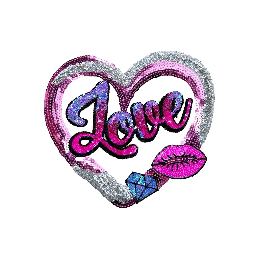 1 шт. 19*21 см патч с блестками и сердечками ручной работы украшение для одежды