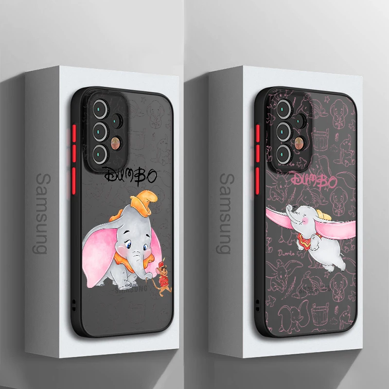 

For Samsung Galaxy A15 A05 A54 A34 A24 A73 A53 A23 A52 A71 A51 Frosted Translucent Hard Dumbo Anime Cute Phone Case Cover