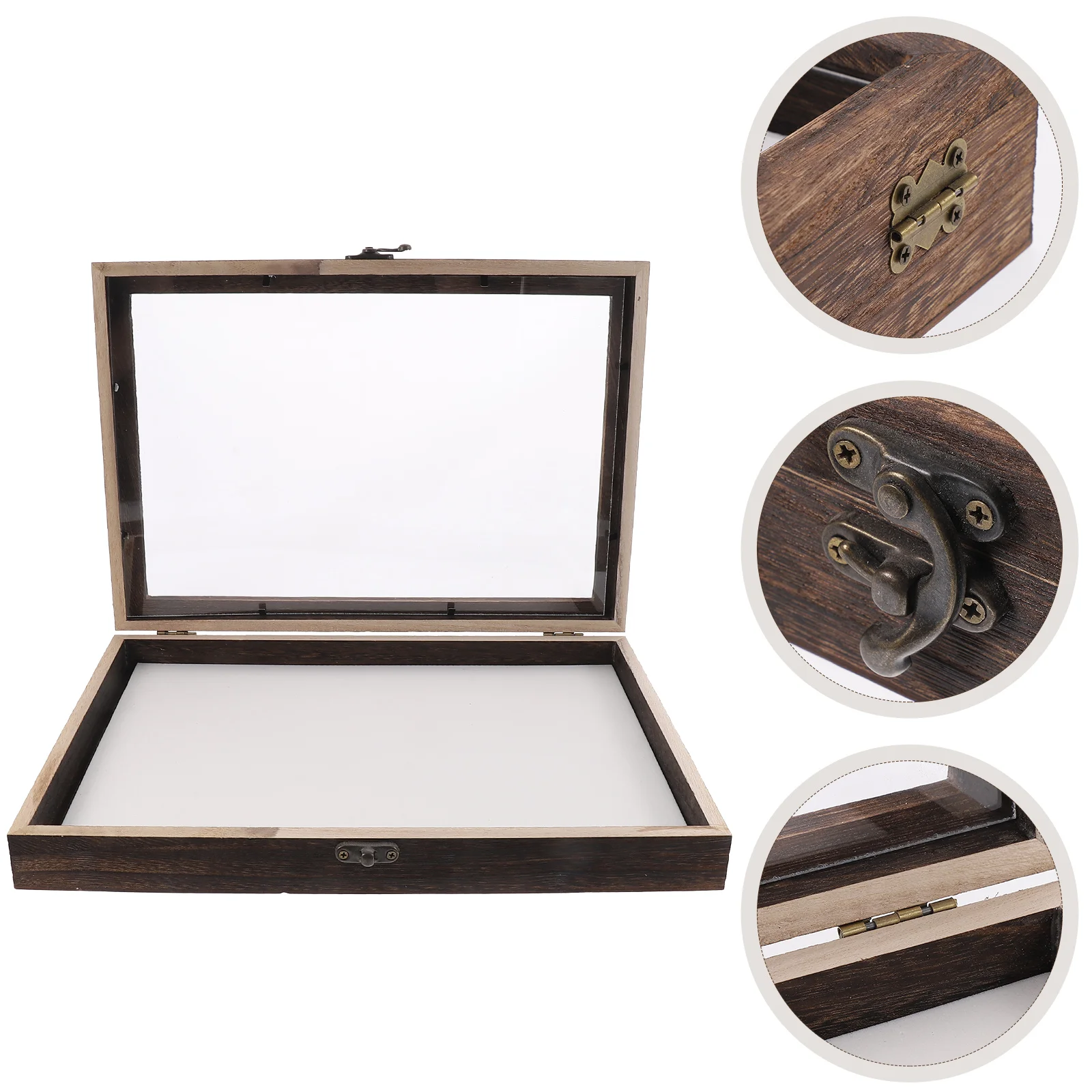

1 Set Wooden Shadow Box Frame Insect Display Case Specimen Box Wedding Memory Box with Mat for Collecting Specimen Wedding