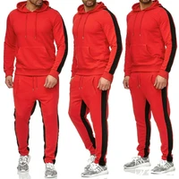 2021 autumn and winter new trend casual suit stitching jogger fleece sportswear hoodie pants 2 piece sportswear suit