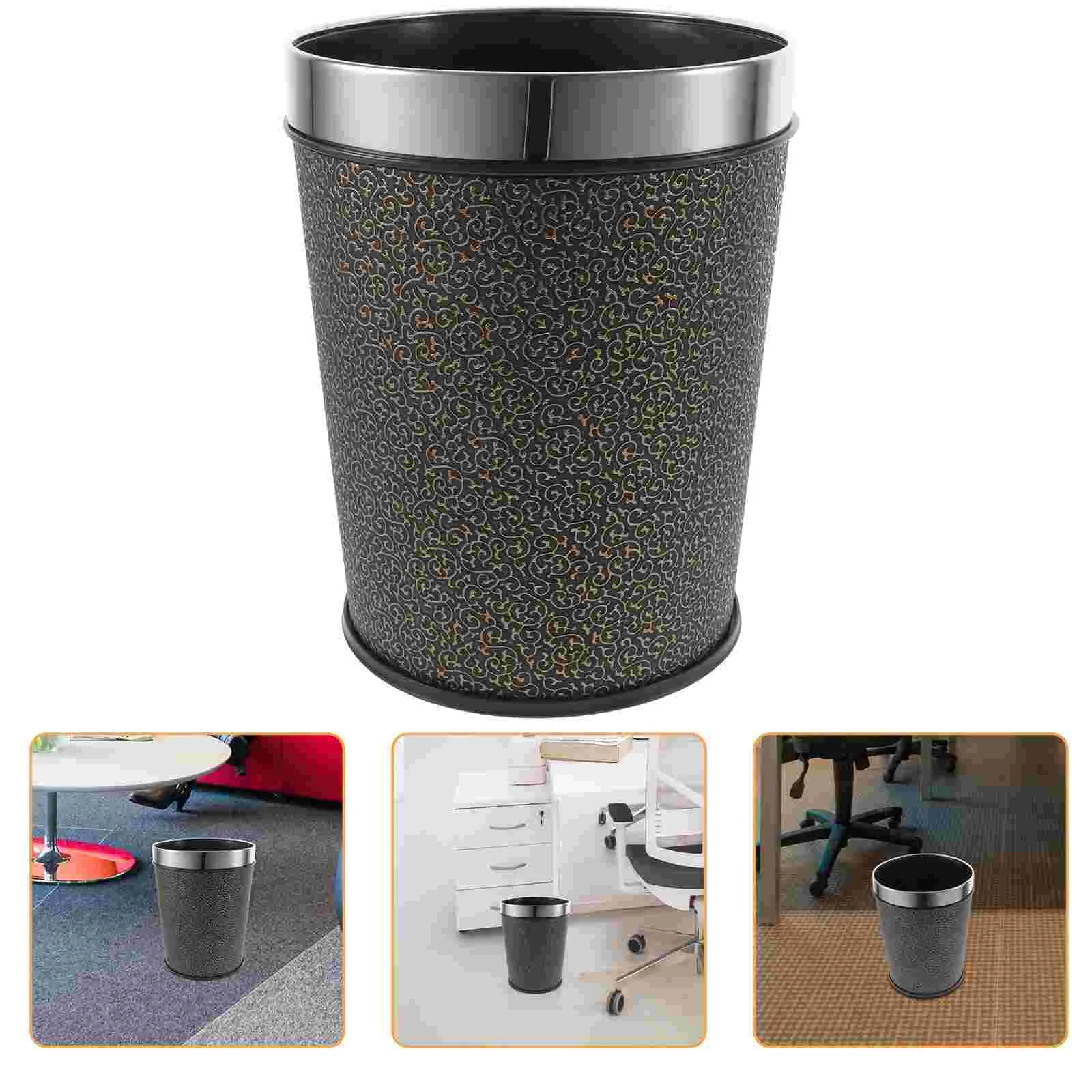 

Trash Can Bin Container Garbage Waste Office Rubbish Litter Recycling Wastebasket Bathroom Bands Toilet Barrel Storage Paper