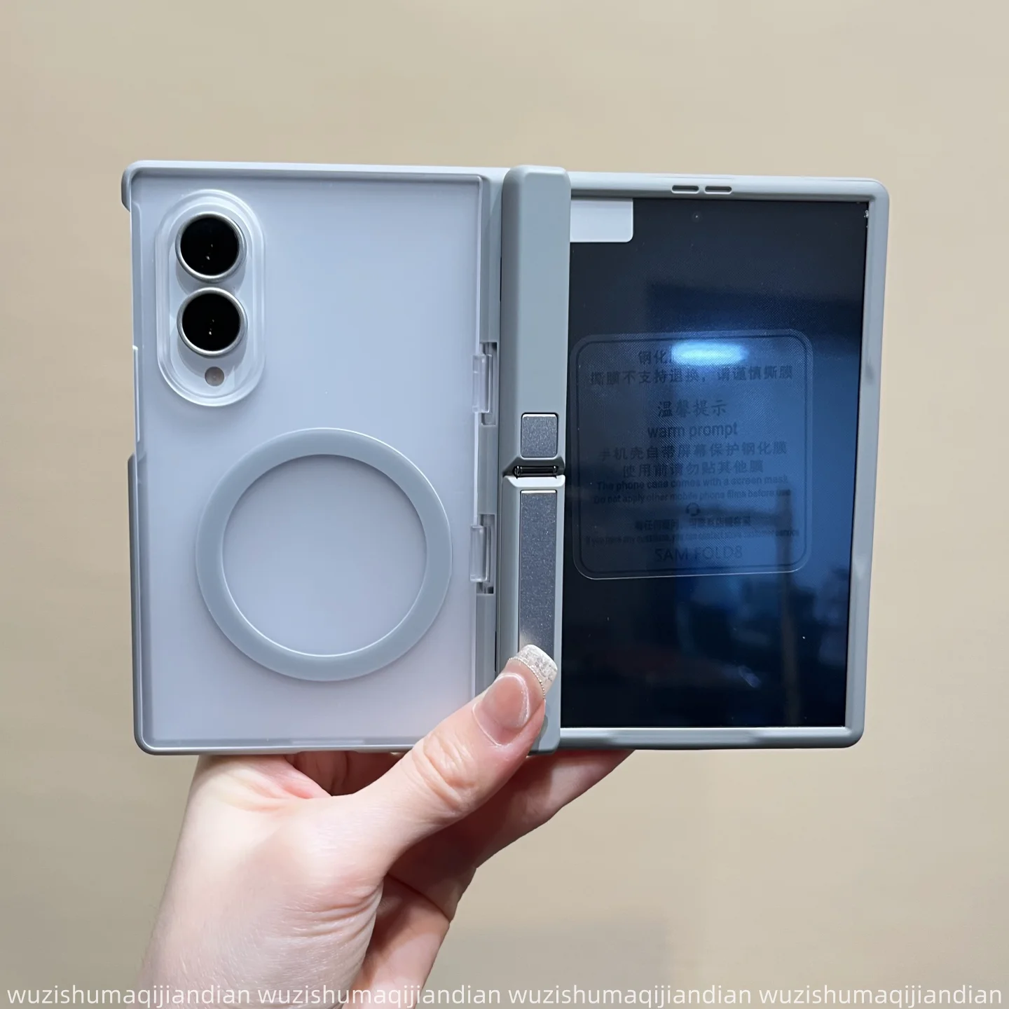 Фото Чехол для Samsung Galaxy Z Fold 8 Wide, прозрачный, с магнитной вертикальной подставкой, защита от падения, для Galaxy Z Fold 8 Wide. №1
