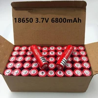 100 original 18650 battery 3 7v 6800mah rechargeable liion battery for led flashlight torch batery litio battery free shipping