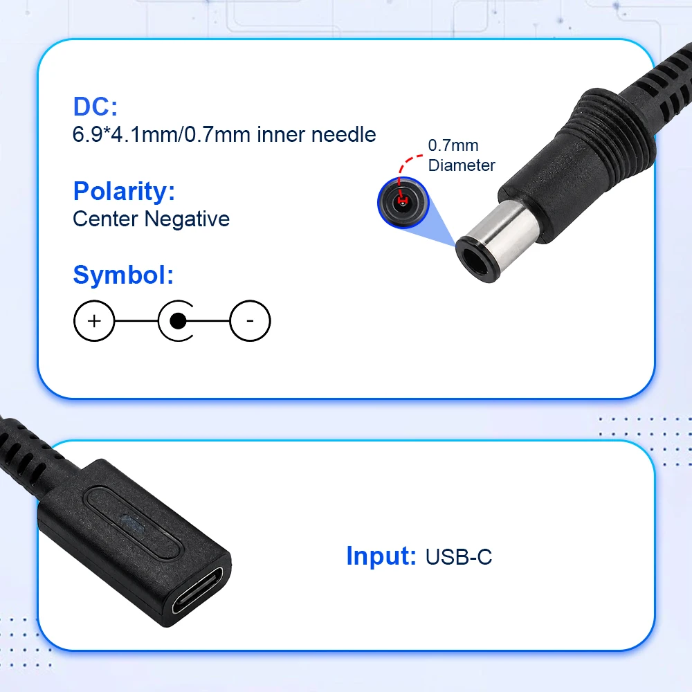 Фото Кабель ChisCart USB-C 10 см для зарядки и преобразования питания Type-C в DC 9V для игровой консоли Nintendo US SNES SNS-001 SNS-101 №3