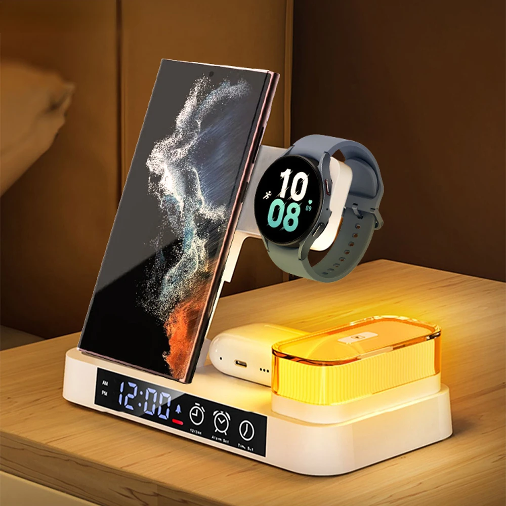 

Wireless Charger 3 in 1 For Samsung Galaxy S23 S22 S21 Ultra 30W Fast Charging Station For Galaxy Watch 5/5 Pro/4 Chargers Stand