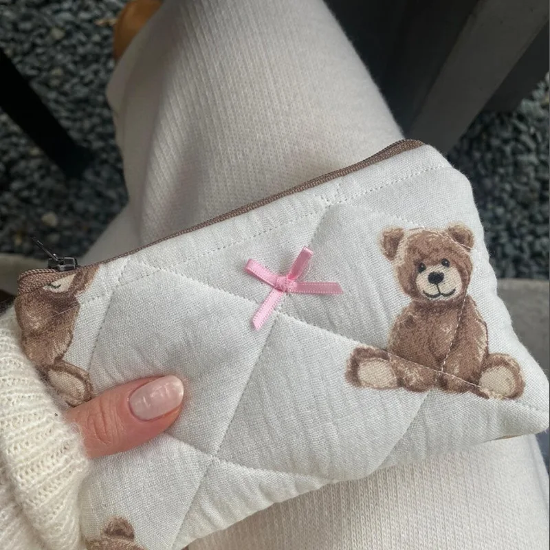 Женская косметичка kawaii мишка тедди сумка для хранения макияжа мультяшный принт