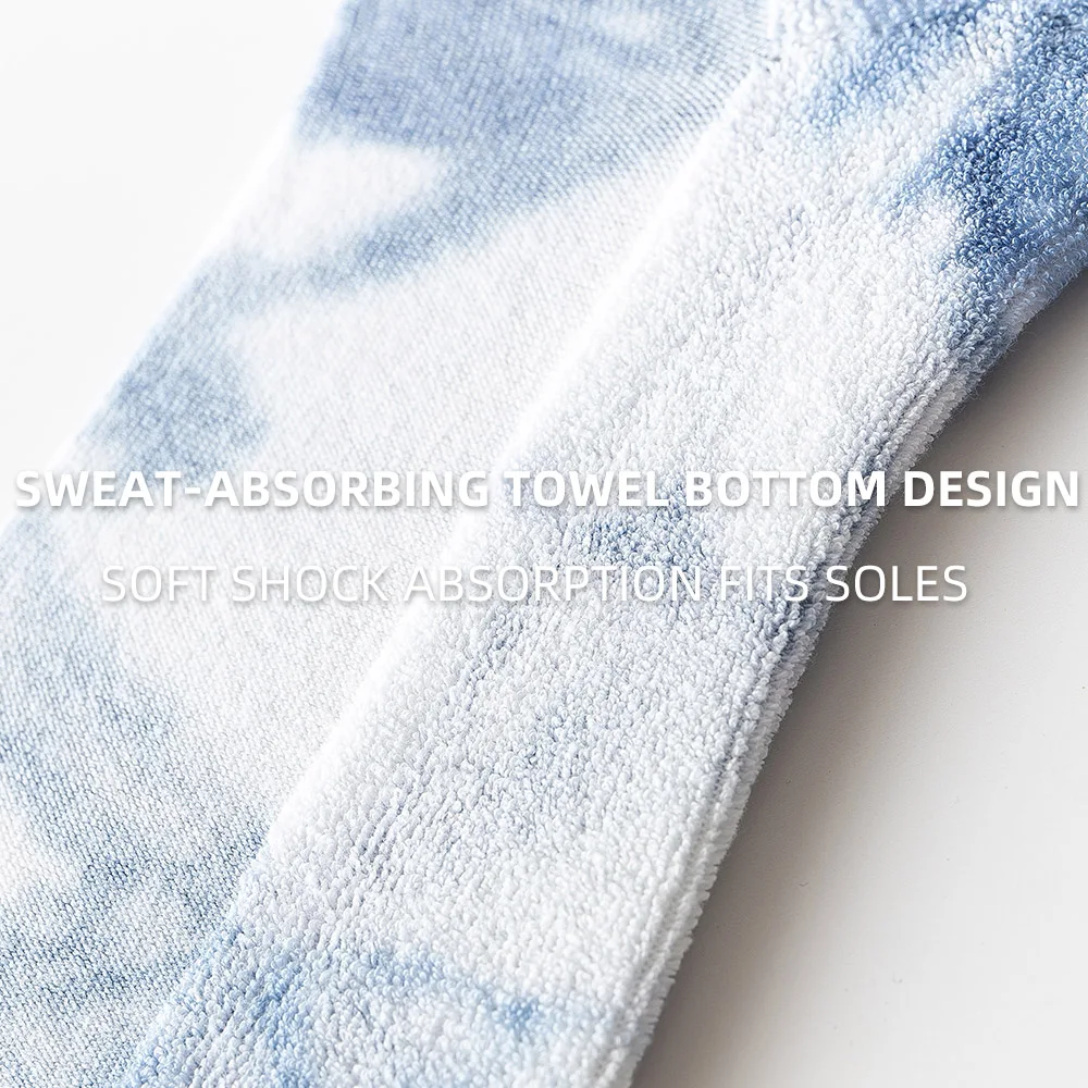 Gradient Tie-Dye Spring And Autumn Ins Tide Socks Sports Fitness Socks Purple Blue Spring and Autumn Net Red Tide Brand Socks