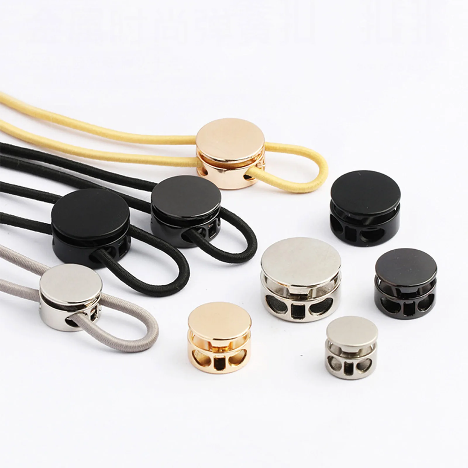 

5PCs Alloy Round Cord Lock Stopper Jackets Sweater Shoelace Rope Buckle Clothing Sportswear Accessories Adjustable Toggle Clip