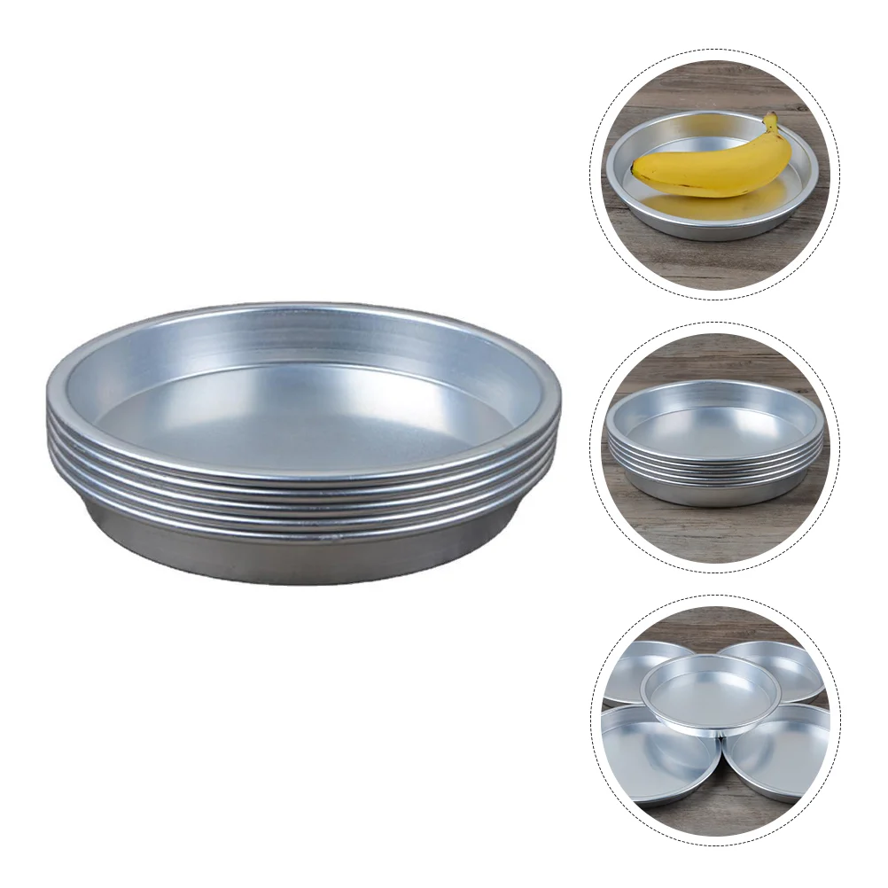 

Plate Plates Dish Dessert Snack Dinner Serving Bbq Dishes Tray Metal Pan Bowl Ultralight Tableware Portable Breakfast Fruit