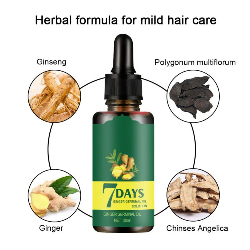 

30ml 7 Days Ginger Germinal Essential Oil Anti Loss Scalp Treatment Growth Refresh Oil Control Thick Damage Repair Nourishing