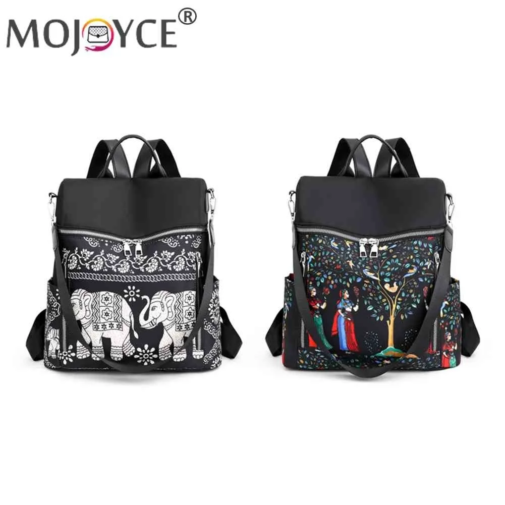 

Retro Ethnic Backpack Women Girl Cloth School Casual Travel Rucksack