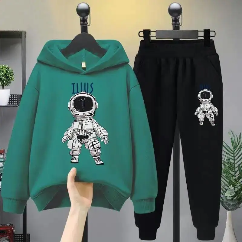 

2022 Children Boys Clothes Outfit Two Pieces Hooded Pullover Sweatshirt Spring Autumn Space Kids Coat Boy Boutique Clothing Set
