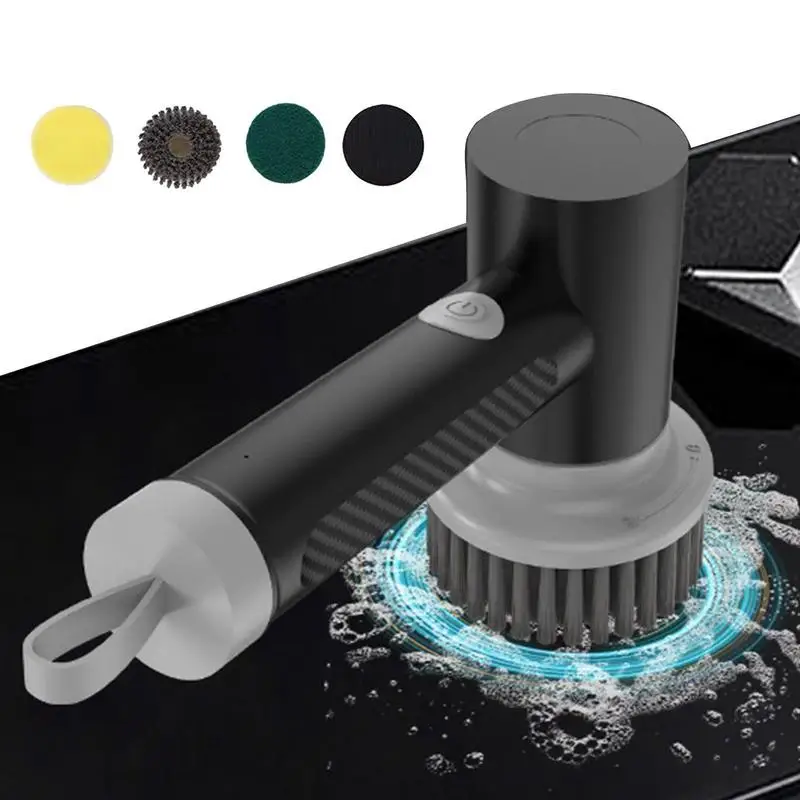 

Электрический вращающийся скруббер, Идеальный электрический беспроводной очиститель, с 3 насадками для кухни, гостиной