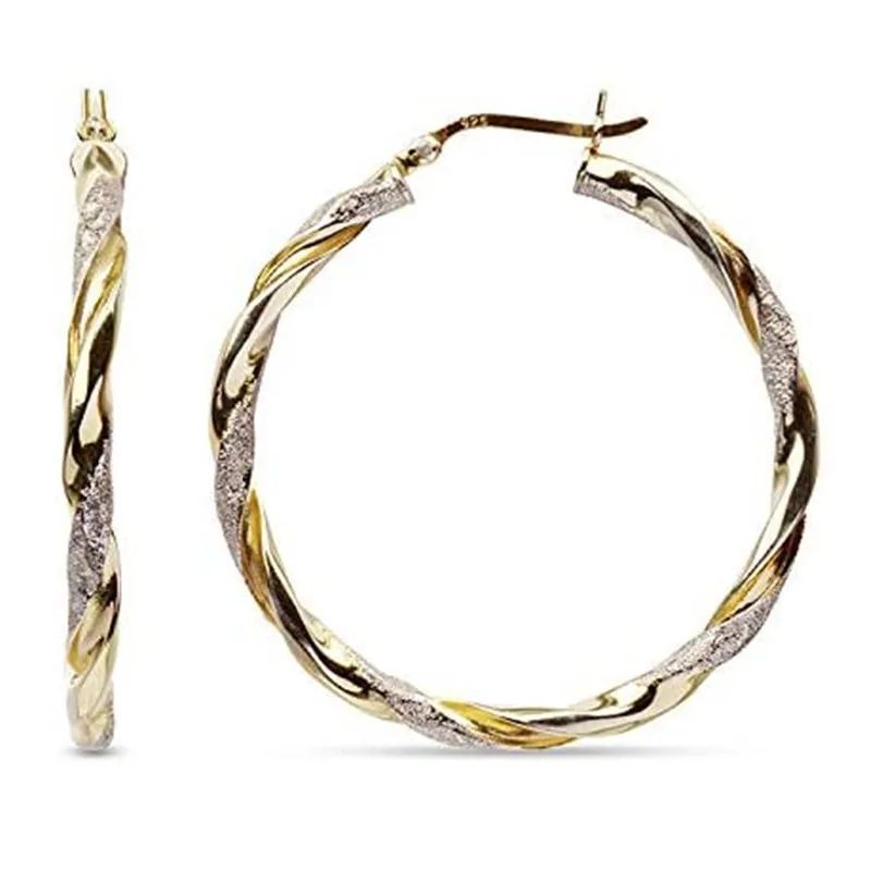 

Simple Stylish Women Twist Hoop Earrings Gold Color Delicate Gifts Versatile Style Female Earring Trendy Jewelry Hot Sale