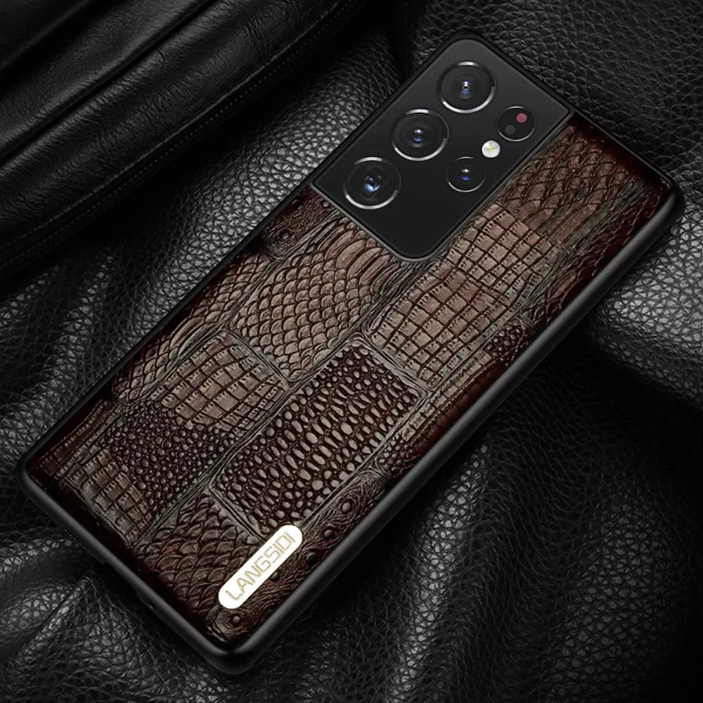 

Genuine Leather Cover For Samsung Galaxy S21 Ultra S20 FE S8 S9 S10 S21 Plus A32 A52 A72 A50 A71 A51 Note 20 10 9 M31