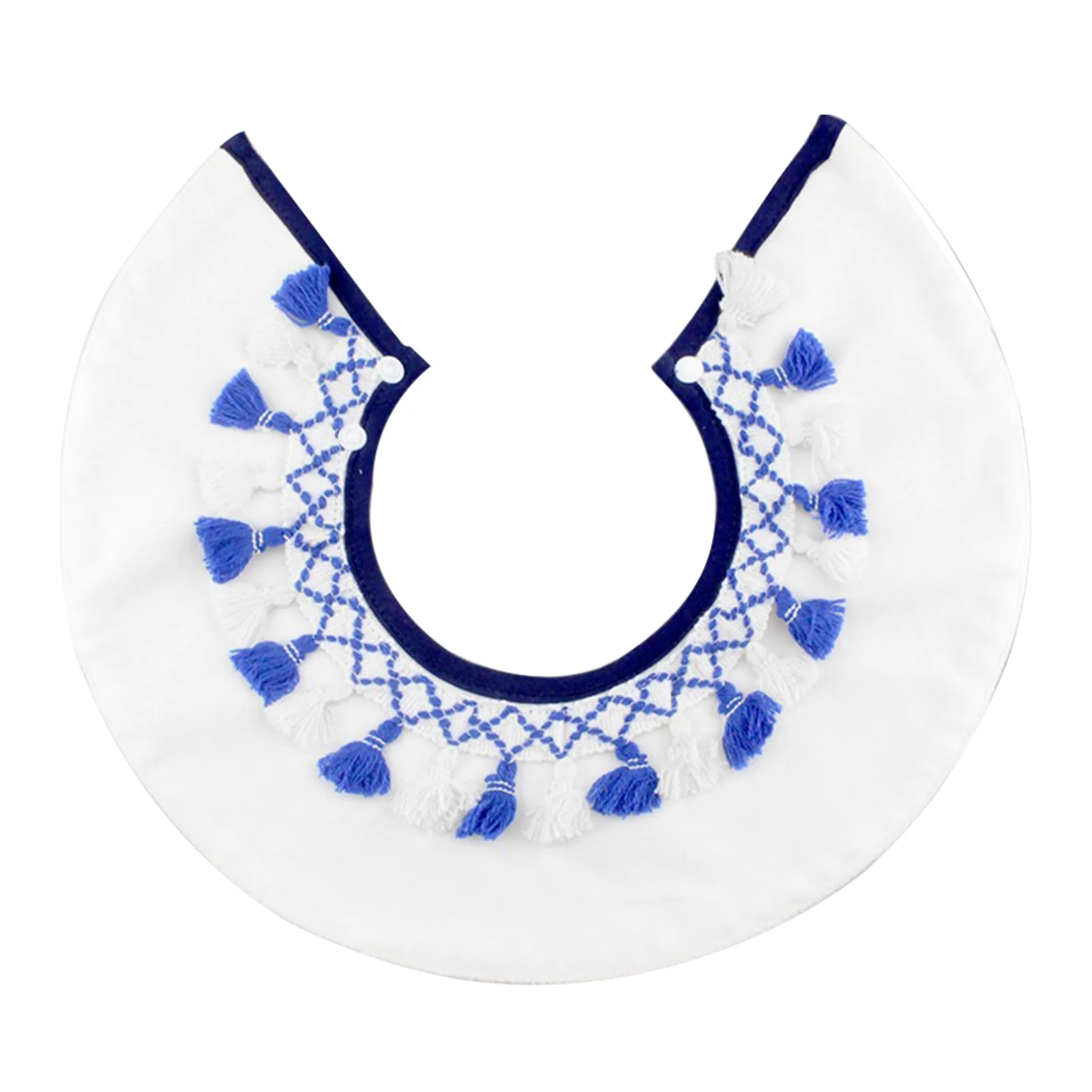 

Eating Embroidery Printed Feeding Reusable Round Neck Baby Bib Saliva Towel Soft Burp Cloth Newborn Stain Resistant Cotton Blend