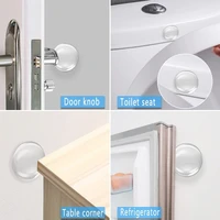 6pcs wall protector door handle round bumper protective plug non slip stickers self adhesive door stop muffler