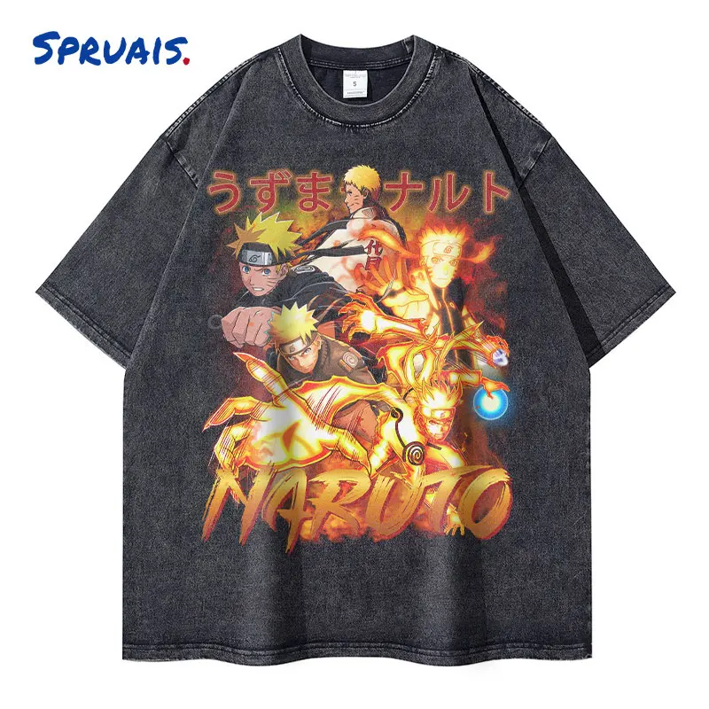 

Футболка мужская оверсайз с рисунком удзумаки Наруто, 100% хлопок