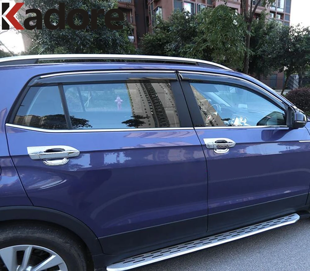 Фото Дефлекторы для автомобильных окон Volkswagen VW T-cross Tcross 2018 2019 2020-2022, ветрозащитный козырек от дождя и дождя №3