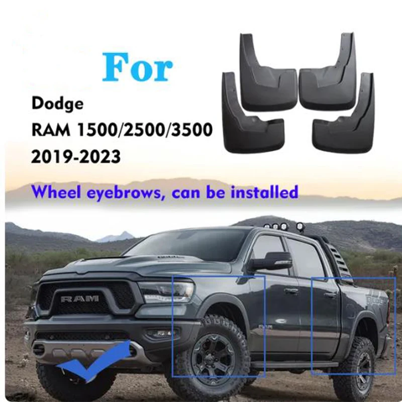 

2019-2023 ДЛЯ Dodge RAM Pickup 1500 2500 3500 брызговик на крыло брызговики автомобильные аксессуары передние и задние 4 шт.