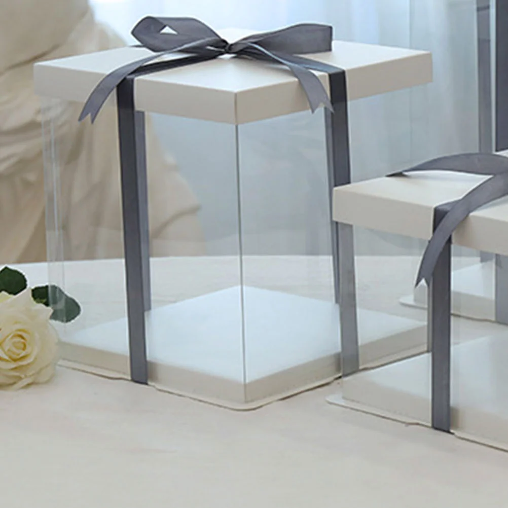 8/10/12 дюймов прозрачная коробка для торта на день рождения пластиковый