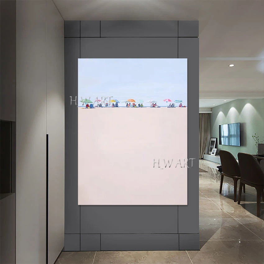 Абстрактная картина маслом 3D пляжный пейзаж без рамы