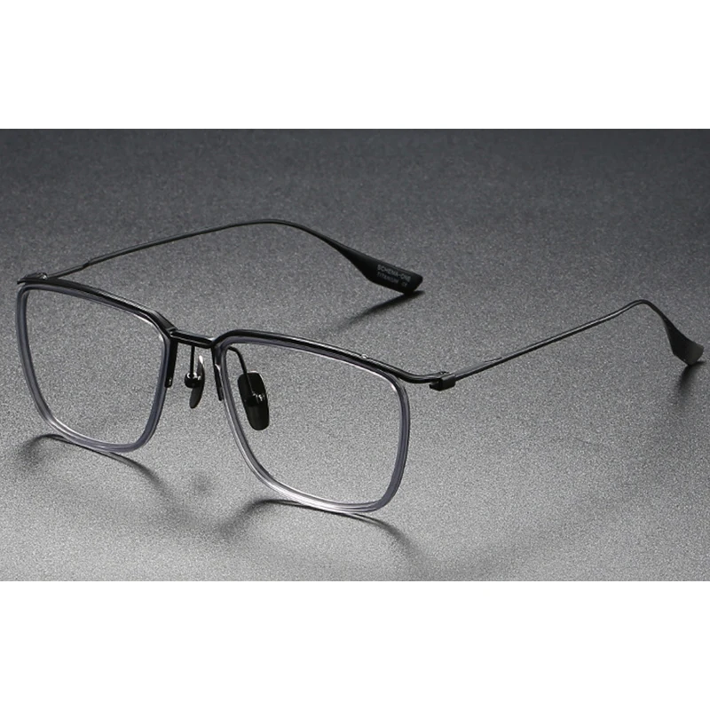 Belight Optical Women Men Japan Design Titanium with Acetate Prescription Lens Eyeglasses Spectacle Frame Eyewear DTX106