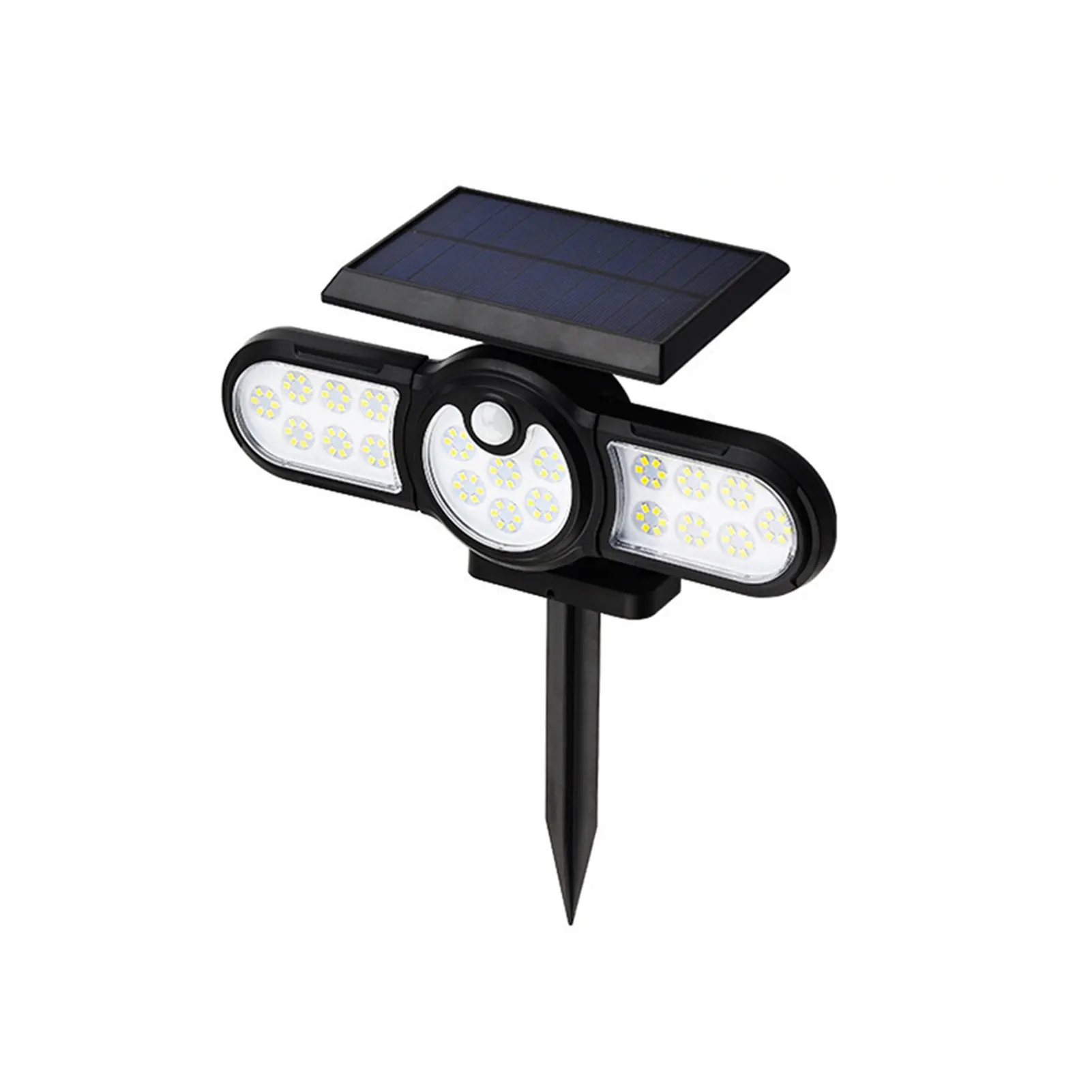 

LED Solar Security Light 3 Heads Adjustable Solar Powered Path Lights for Yard Patio Garden Porch Pathway
